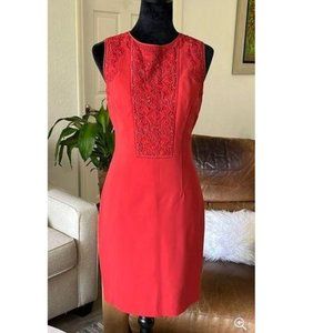 NWT - Karen Millen Red Lace Sleeveless Dress